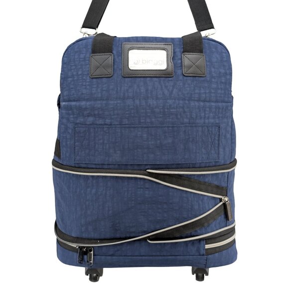 Biaggi Zipsak Expandable Carry On Bag Blue Black Rolling Travel Crossbody Bag - Picture 5 of 14